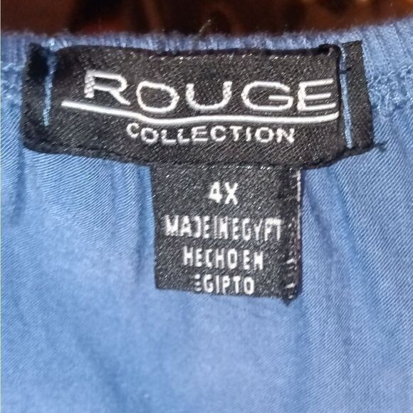 Cornflower blue off the shoulder top w!/ Metal strap accent - Picture 4 of 4